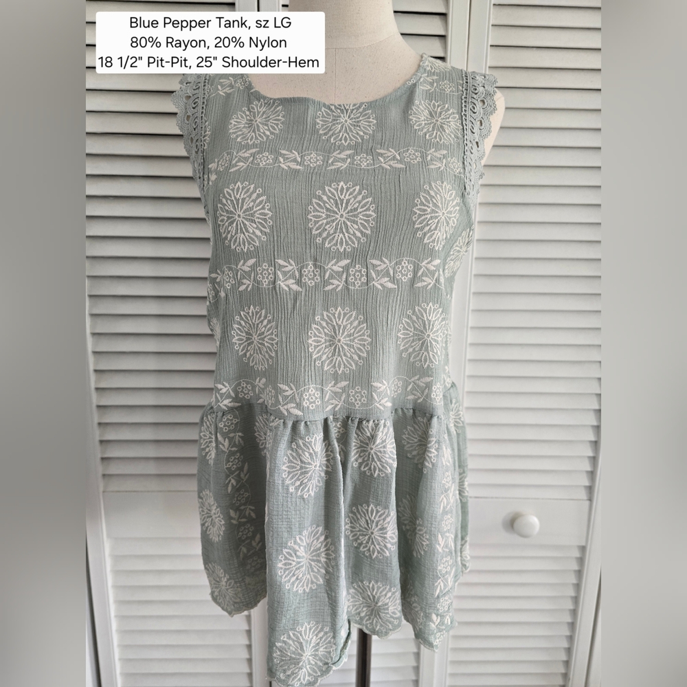 Blu Pepper Embroidered Tank